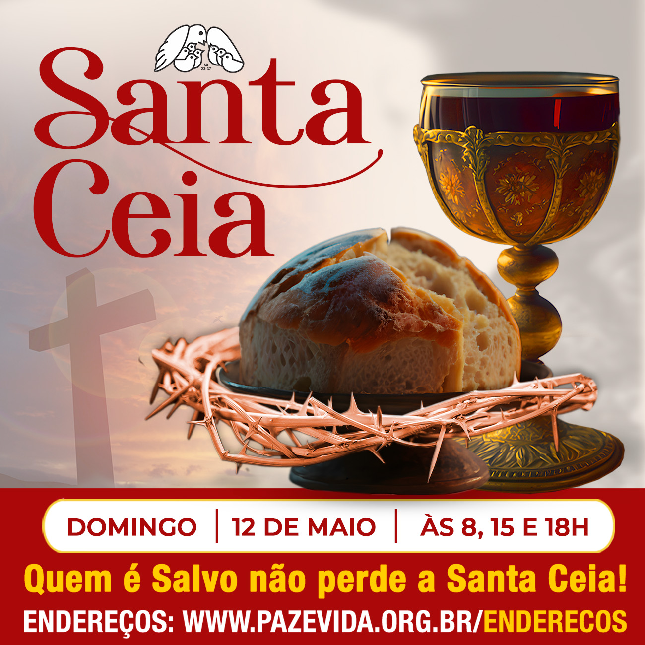 Santa Cerial Participe hoje na Paz e Vida da reunião mais importante do mês: a Santa ...